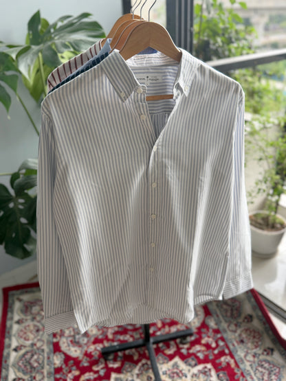 The Finesse Shirt - Stone Blue Stripe