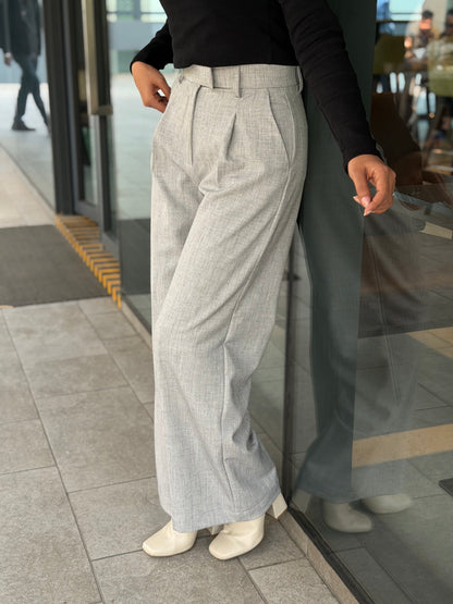 Urban Stone Grey High Waist Wide Leg Pant