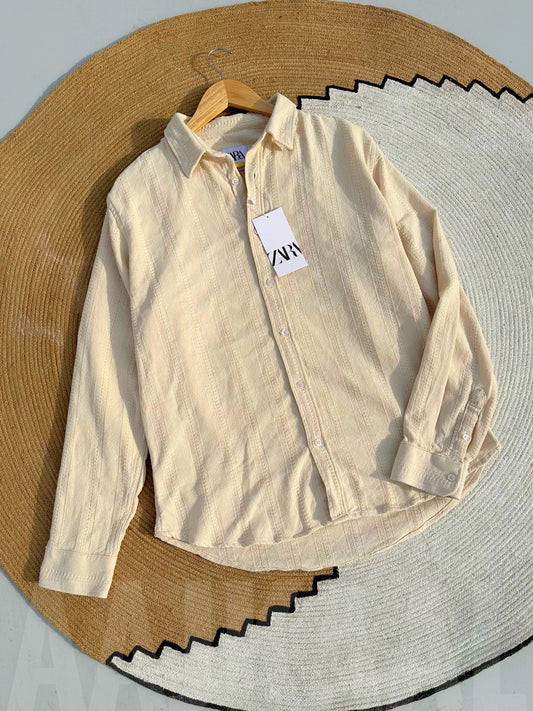 Textured Off-white Full Sleeve Shirt