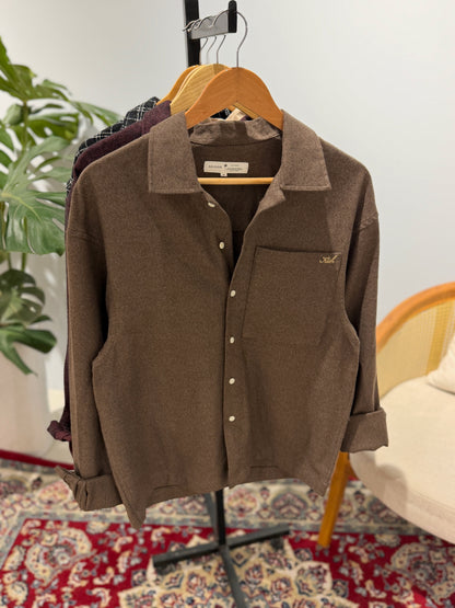 Aajkaal Flannel Shacket  - Earth Brown