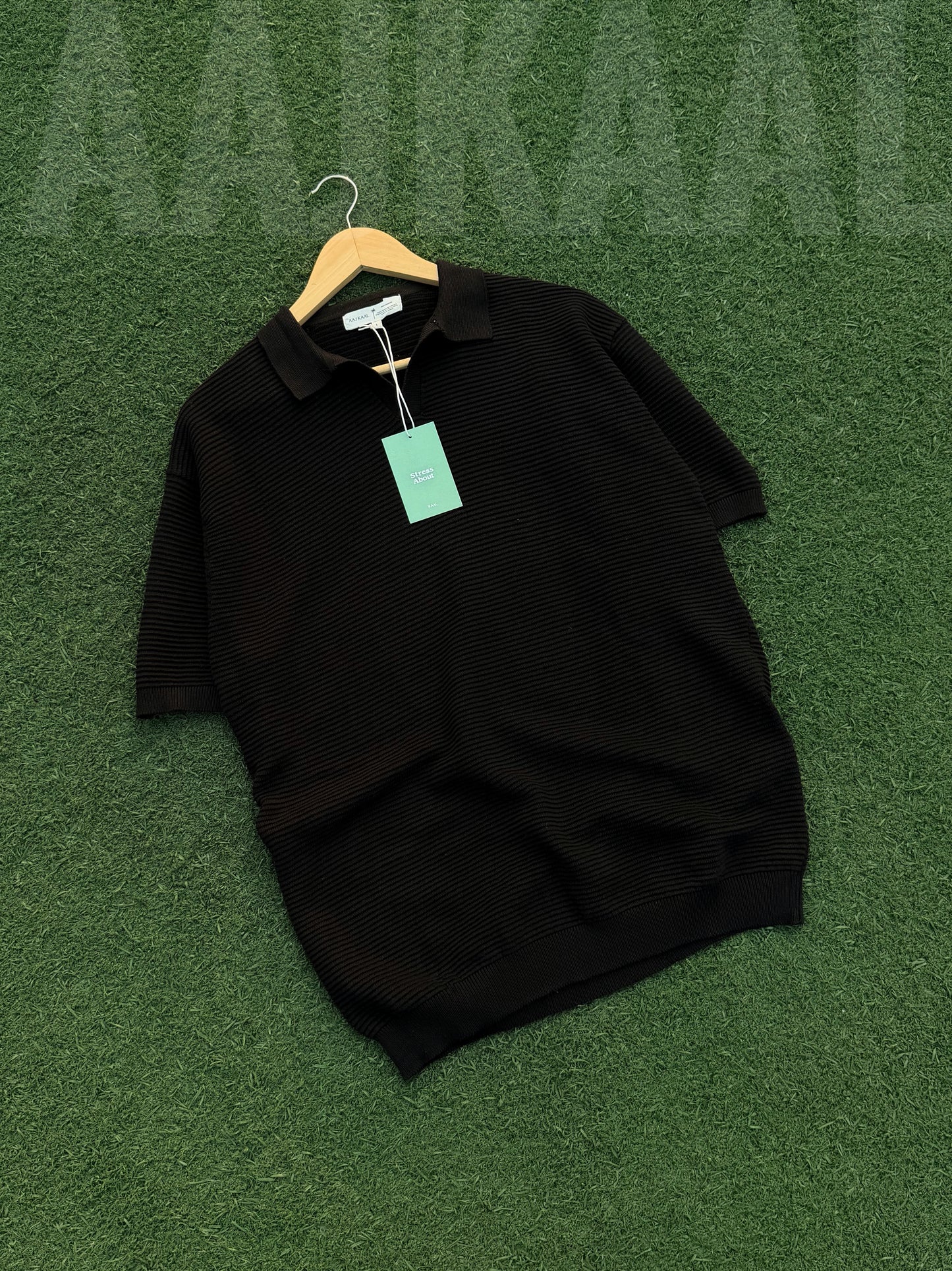 Aajkaal Black Signature Knitted Polo