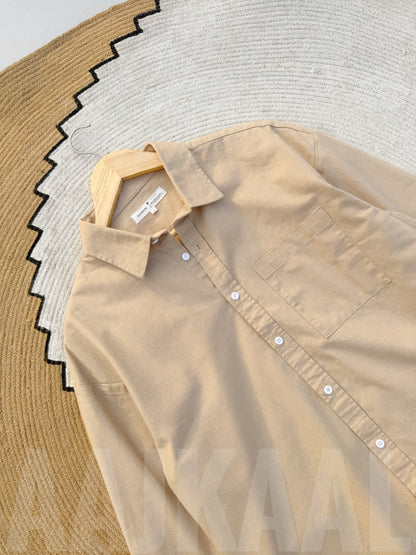 Linen Beige Full Sleeve Shirt