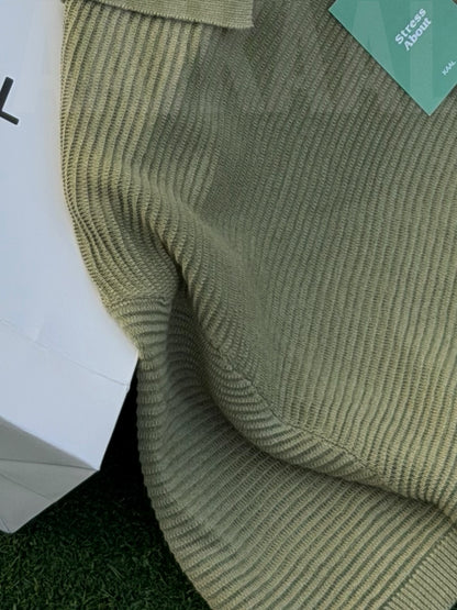 Aajkaal Olive Signature Knitted Polo
