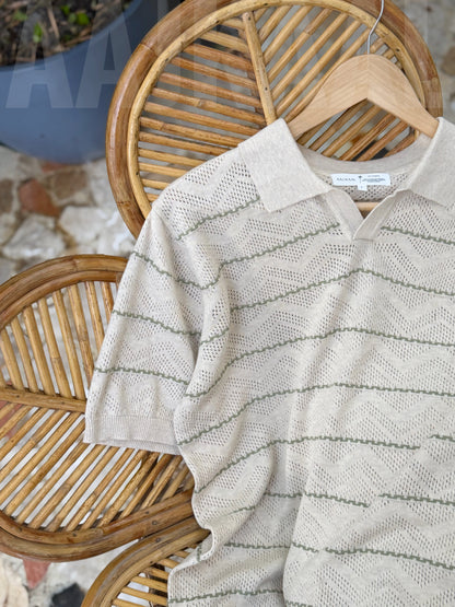 Off-white Zigzag Knitted Polo