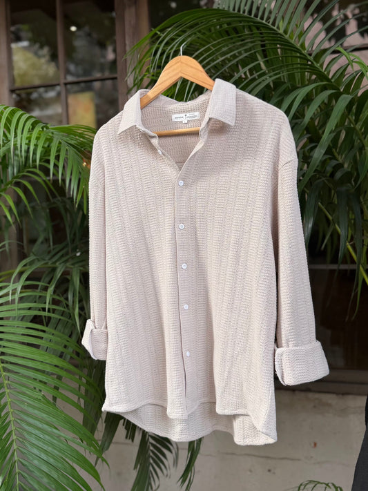 Soft Sand Textured Full Sleeve Shirt