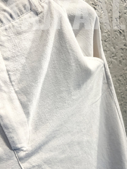 White Linen Baggy Pant