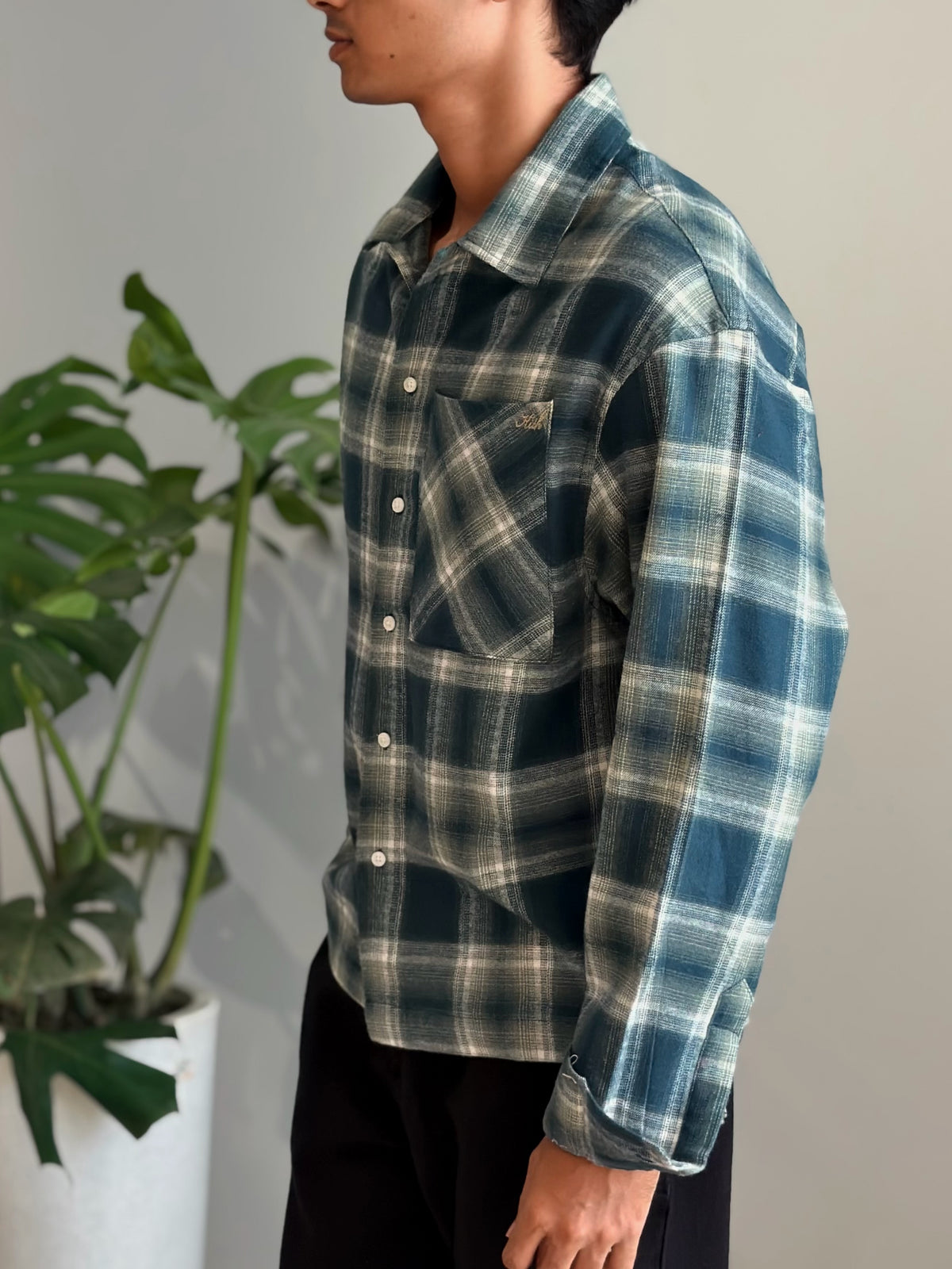 Aajkaal Flannel Shacket  - Urban Green Check.