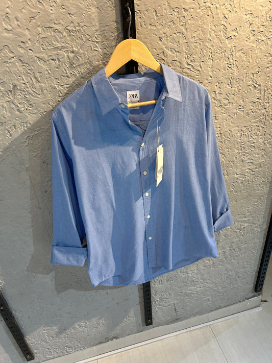 Denim Blue Gentle Stripe Full Sleeve Shirt