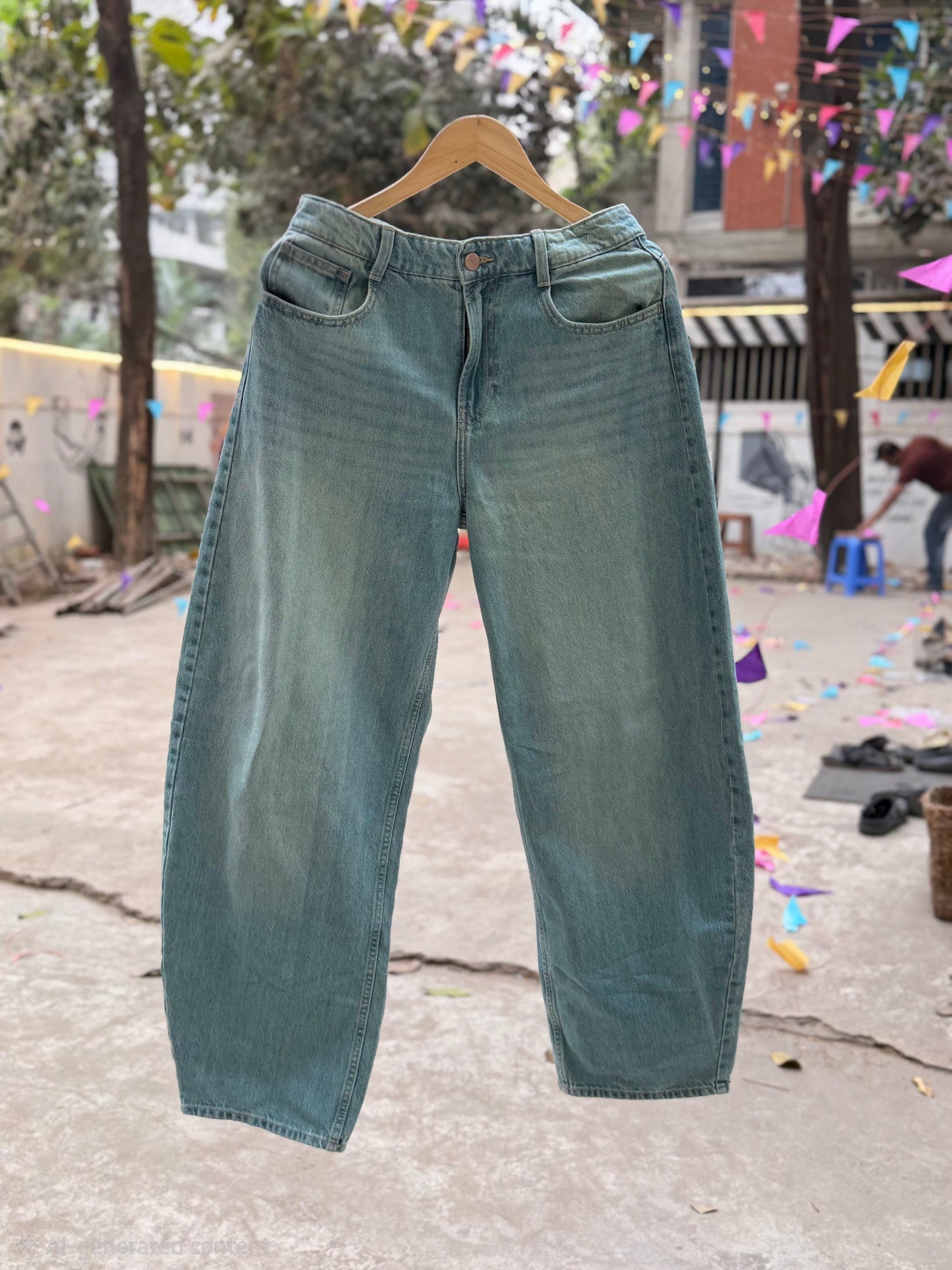 Aajkaal Light Tint Wash Baggy Denim