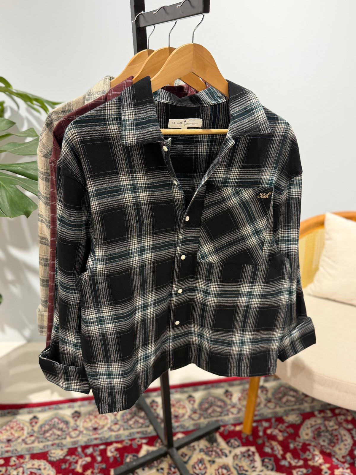 Aajkaal Flannel Shacket  - Urban Black Check.