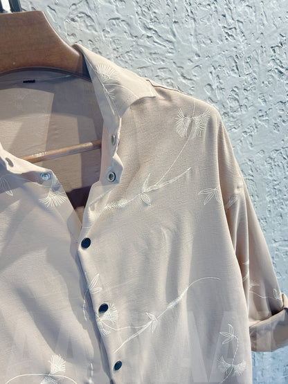 Printed Peach Full Sleeve Shirt