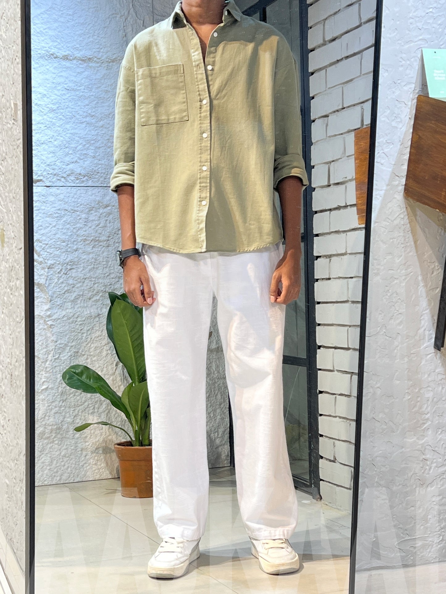 The Linen Combo 02 - Olive x White