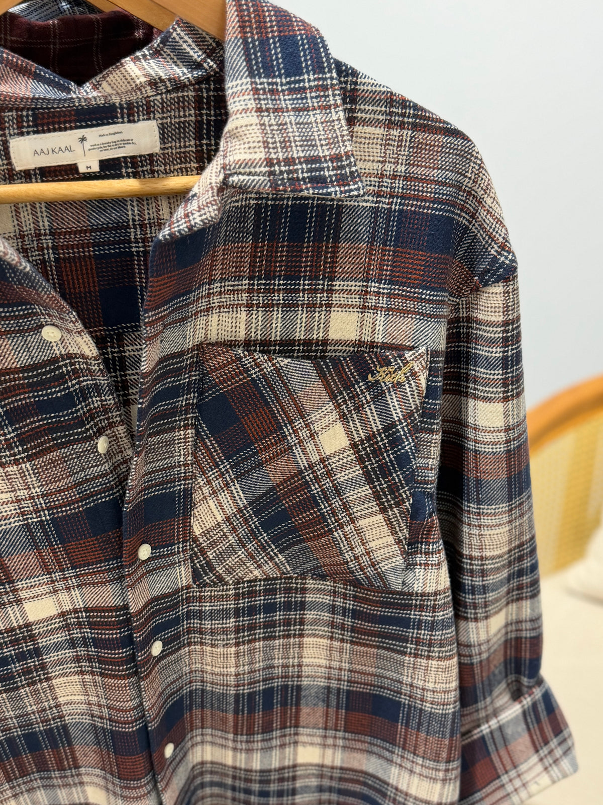 Aajkaal Flannel Shacket  - Blueberry Check