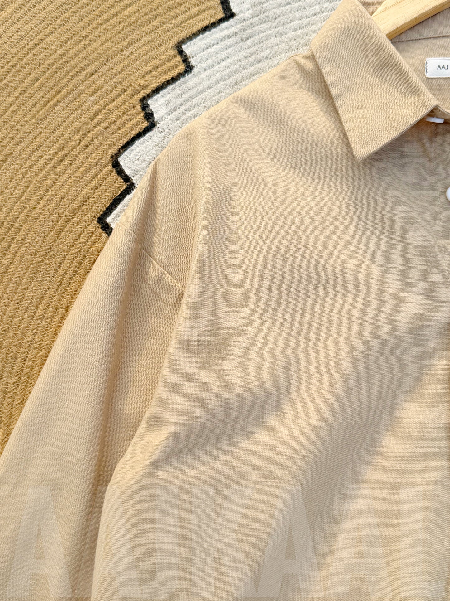 Linen Beige Full Sleeve Shirt