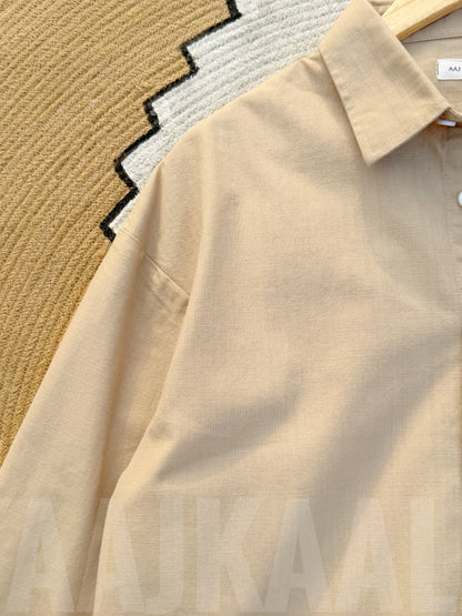 Linen Beige Full Sleeve Shirt