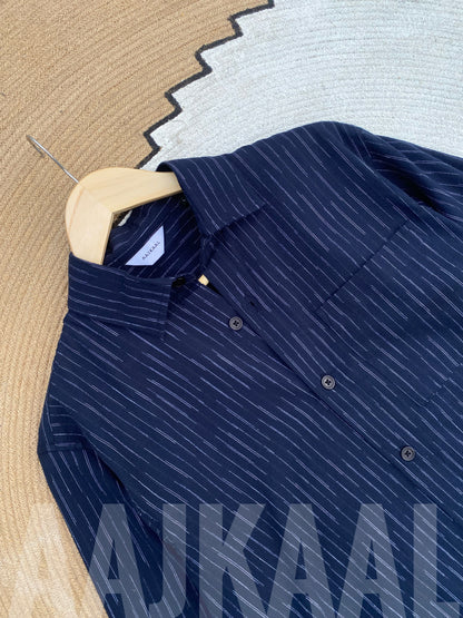 Fancy Navy Blue Full Sleeve Shirt