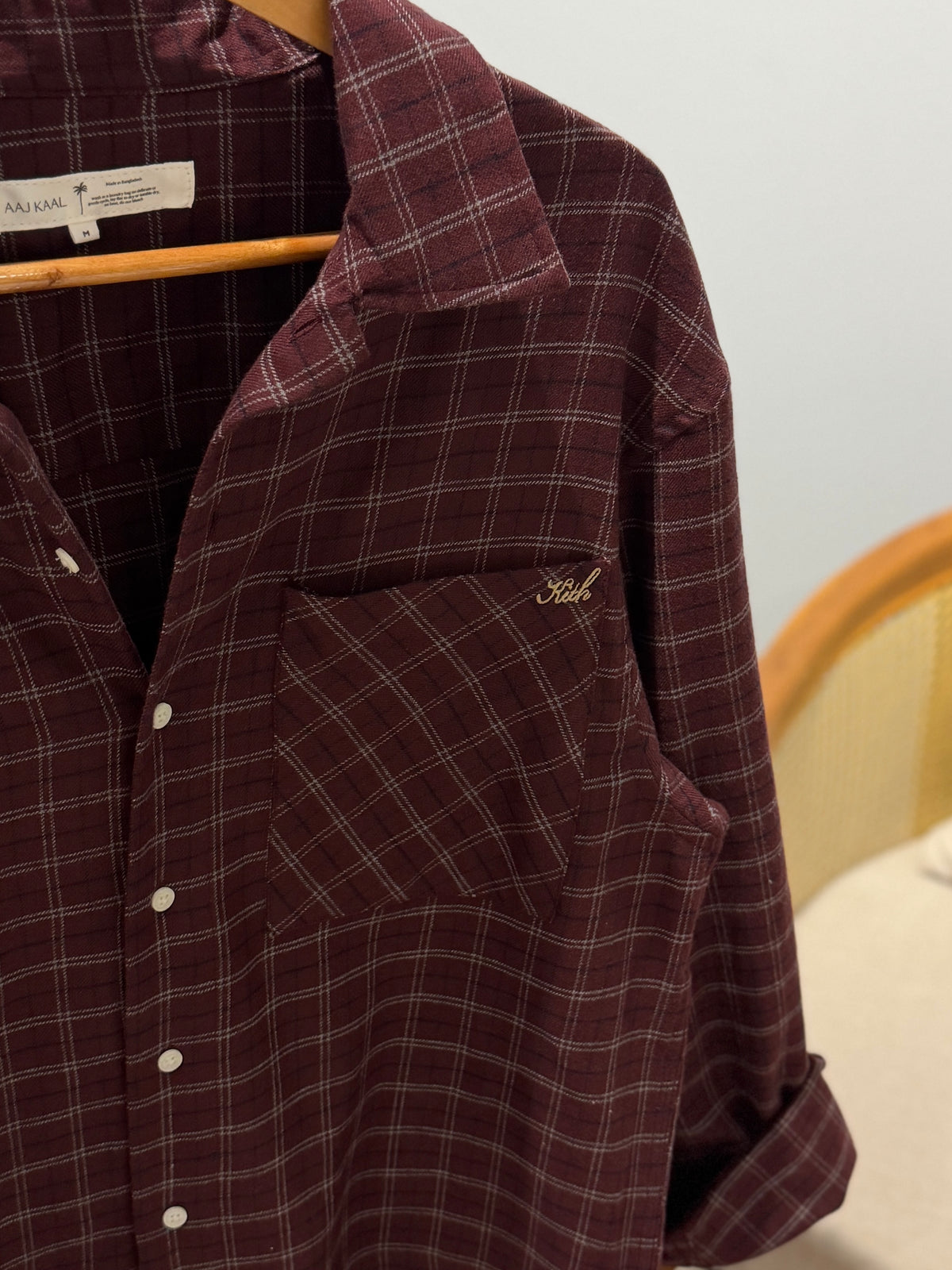 Aajkaal Flannel Shacket  - Maroon Check