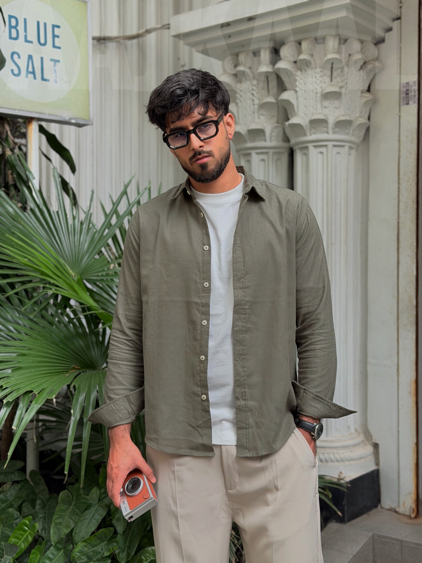 Sage Olive Gentle Craft Full Sleeve Shirt