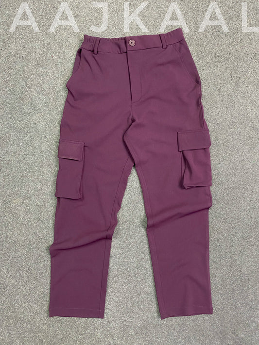 Wine Berry Cargo Pants