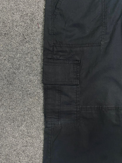 Faded Black Gabardine Cargo Pants