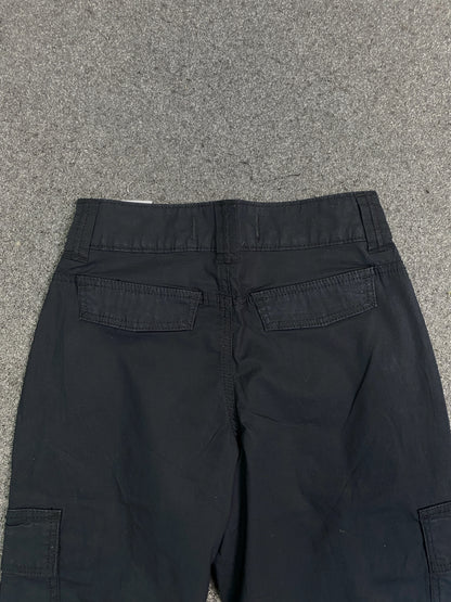 Faded Black Gabardine Cargo Pants