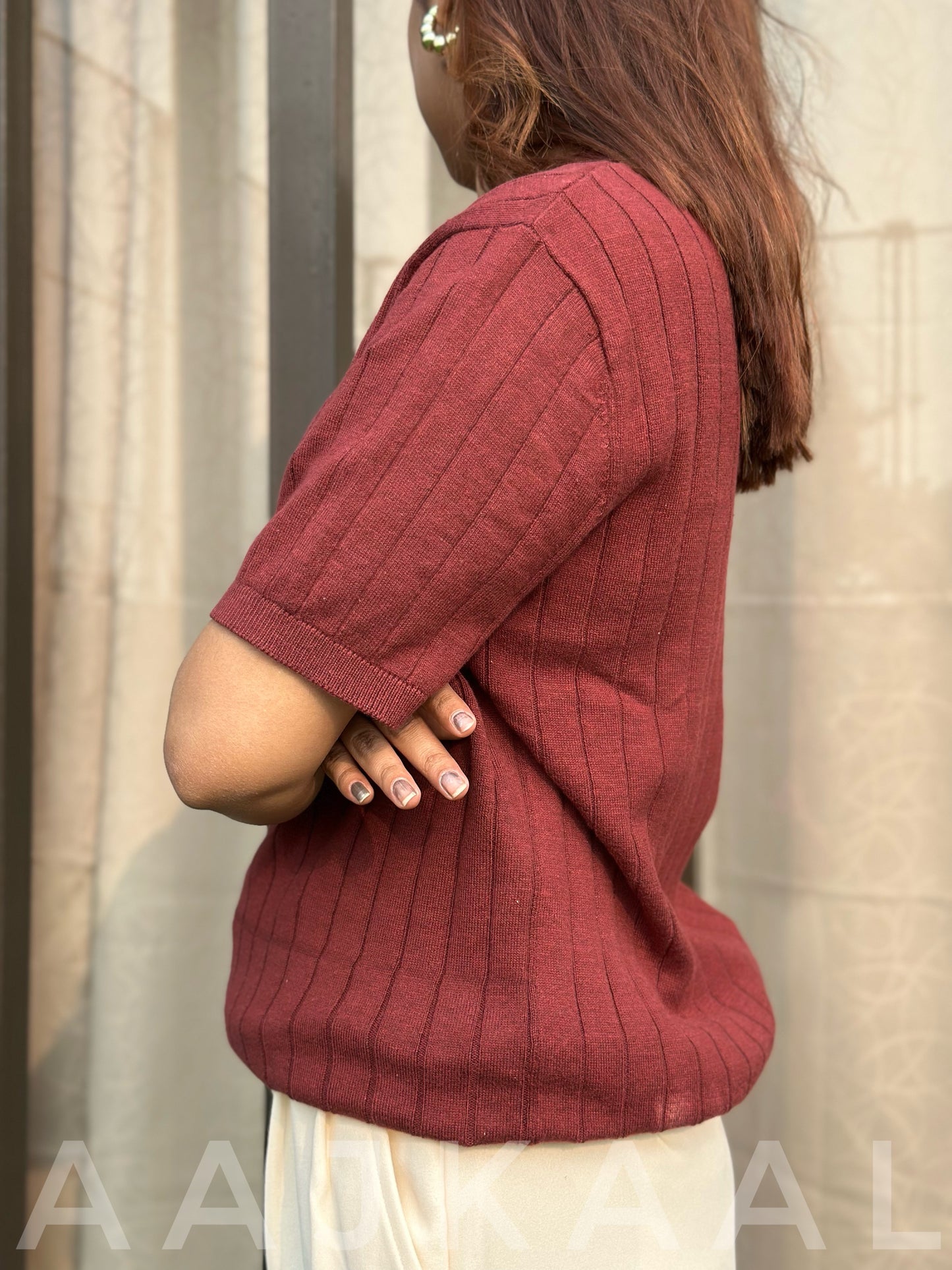 Maroon Heritage Knitted Polo