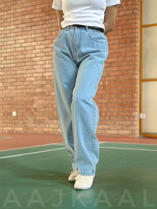 Light Blue Loose Fitted Denim Pant
