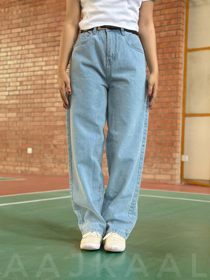 Light Blue Loose Fitted Denim Pant