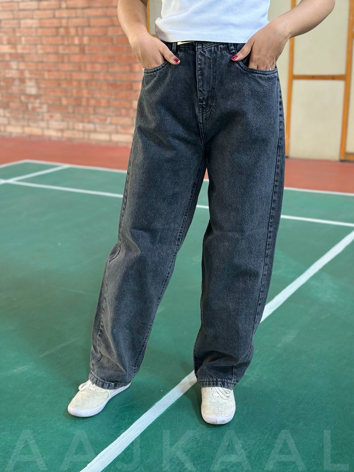 Black Loose Fitted Denim Pant