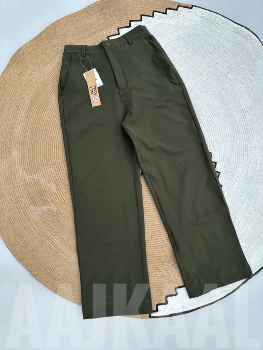 Olive Baggy Formal Pant