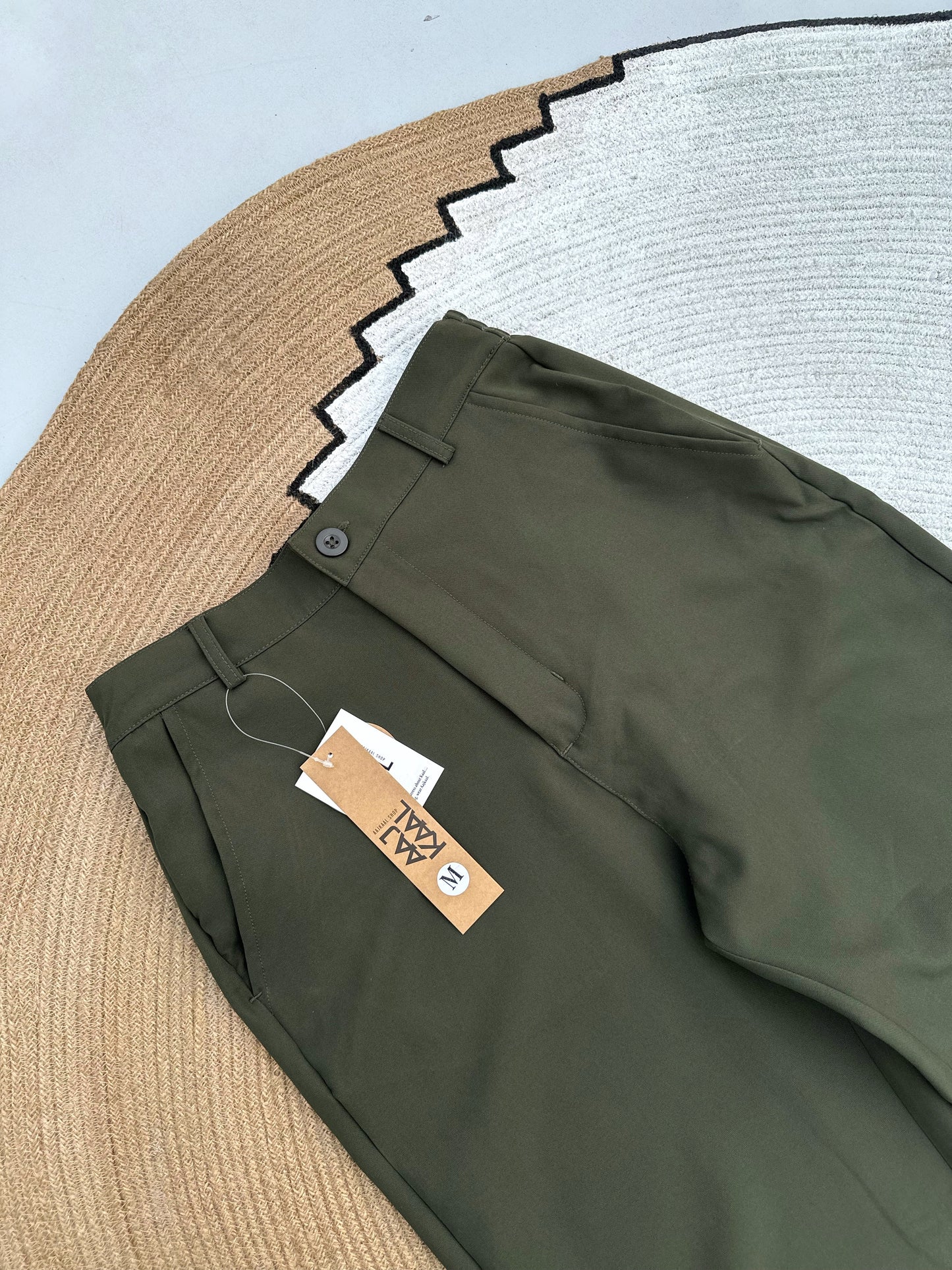 Olive Baggy Formal Pant