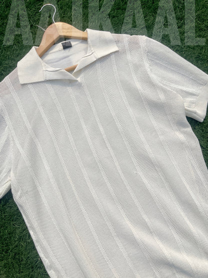 Off-white Zigzag Knitted Polo