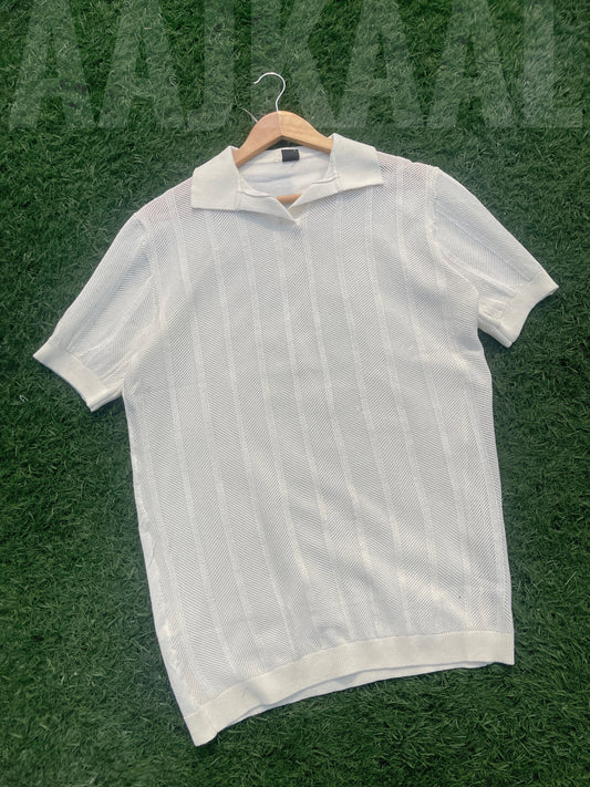Off-white Zigzag Knitted Polo