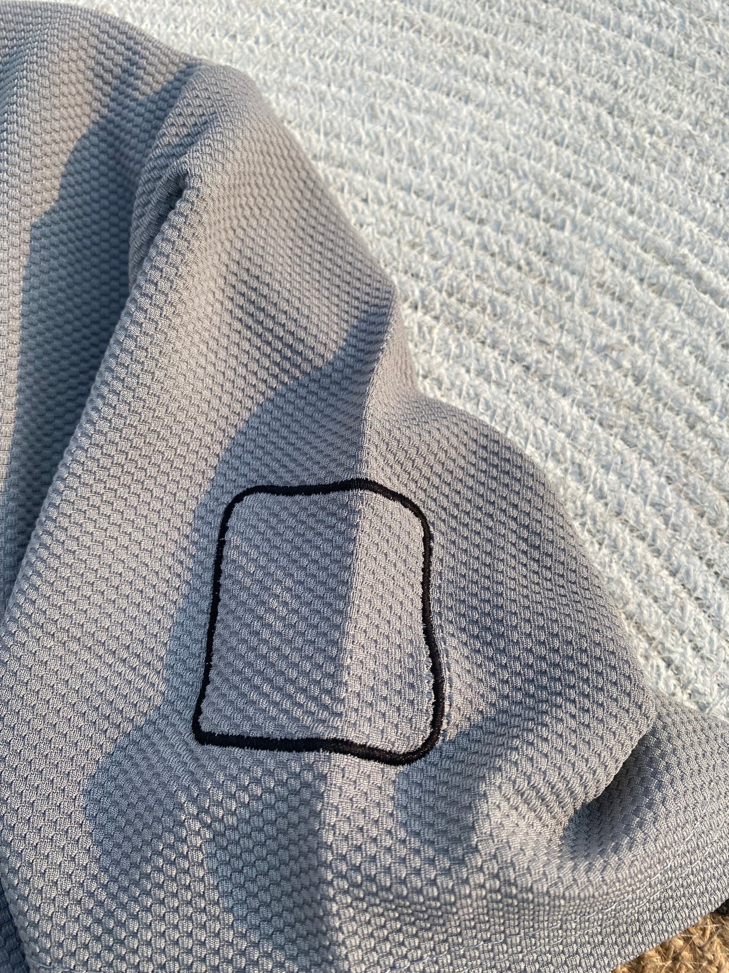 Grey Embroidered Dropshoulder Polo